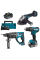Набір акумуляторного інструменту LXT Makita 18 В: КШМ DGA511Z, перфоратор DHR202Z, ударний дриль-шуруповерт DHP485RFJ, 2 акб LXT 18 В 3.0 Ah, з/п DC18RC