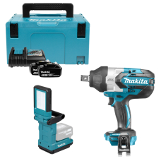 Набір акумуляторного інструменту LXT Makita 18 В: гайковерт Makita DTW1001RTJ, ліхтар EUADML819, 2 акб 18 V 5.0 Ah, з/п DC18RC, кейс MakPac