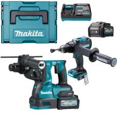 Набор аккумуляторного инструмента Makita XGT 40 В: перфоратор HR003GM201, ударная дрель-шуруповерт Makita HP003GZ, 2 акб 4 Ah, з/у DC40RA, в кейсе MakPac