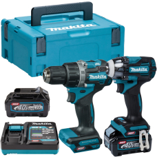 Набор аккумуляторного инструмента Makita XGT 40 В: гайковерт TW005GD201, дрель-шуруповерт Makita DF002GZ, 2 акб 2.5 Ah, з/у DC40RA, кейс MakPac 2