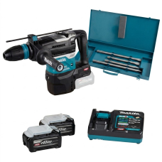 Аккумуляторный перфоратор Makita XGT 40 V MAX HR005GZ01, 2 акб BL4040, з/у DC40RA, набор зубил