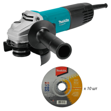 Кутова шліфмашина Makita M9511RB, 10 відрізних дисків D-75530