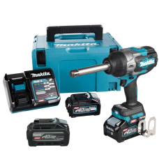 Аккумуляторный ударный гайковерт с удлиненным хвостовиком Makita XGT 40 V MAX TW011GM201, з 3 акб 4 Ah та з/п, в кейсе MakPac